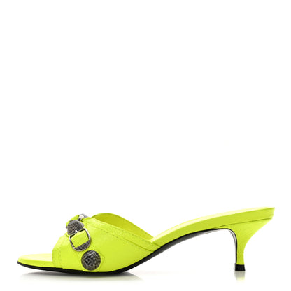 Balenciaga Agneau Arena Cagole 50mm Slide Sandals 36.5 Fluo Yellow 1 of 10