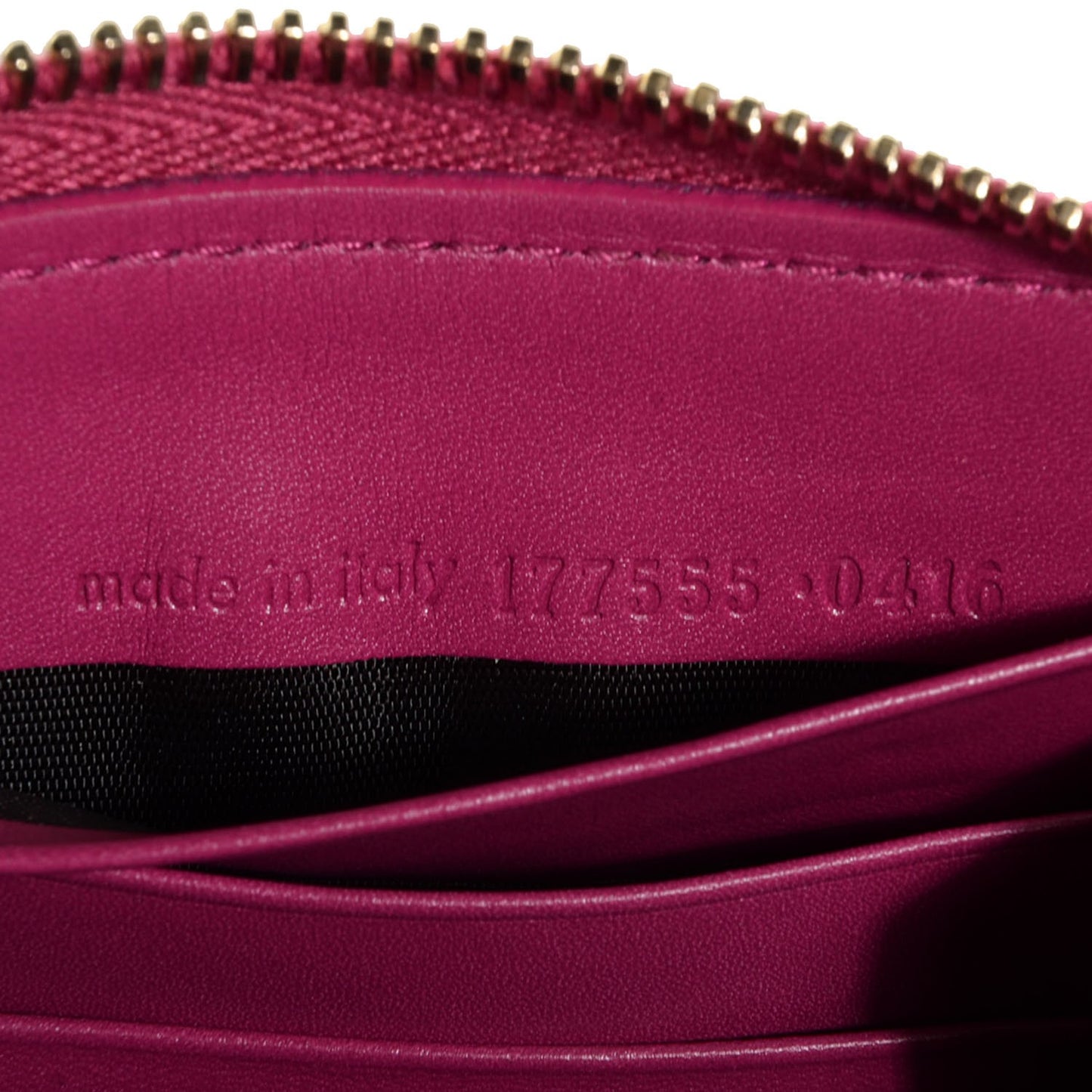 Textured Patent Belle De Jour Zip Around Wallet Fuchsia
