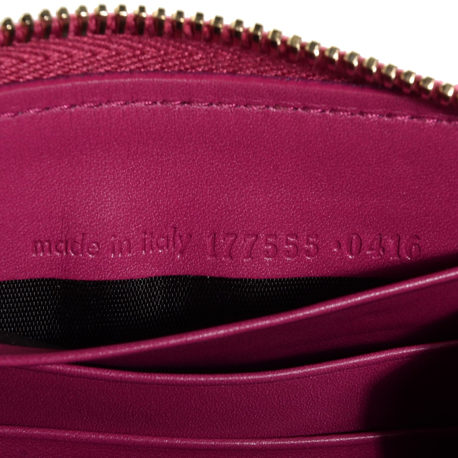Saint Laurent Textured Patent Belle De Jour Zip Around Wallet Fuchsia 7 of 7