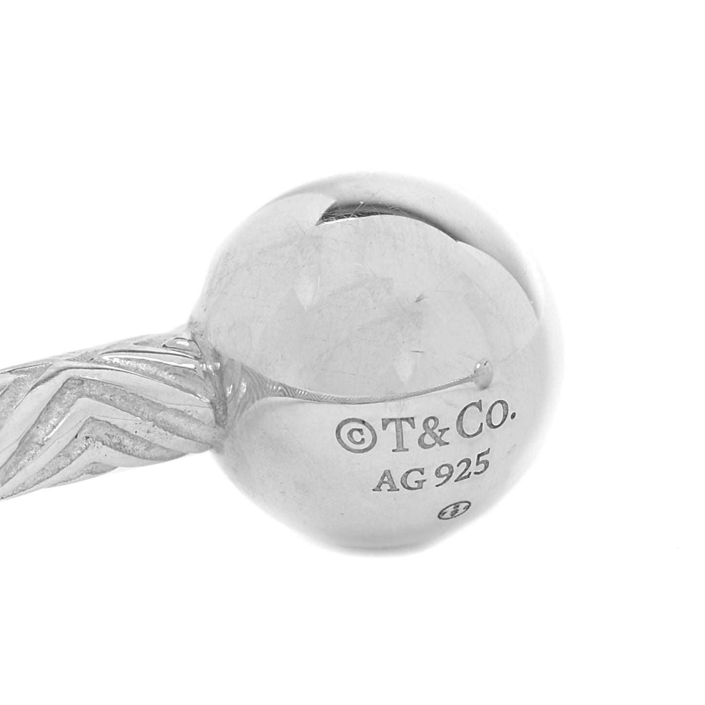 Sterling Silver Textured Barbell Cuff Bracelet
