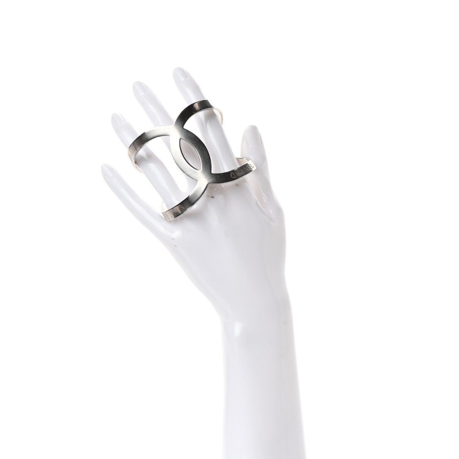 Chanel Metal CC Cuff Silver 2 of 4