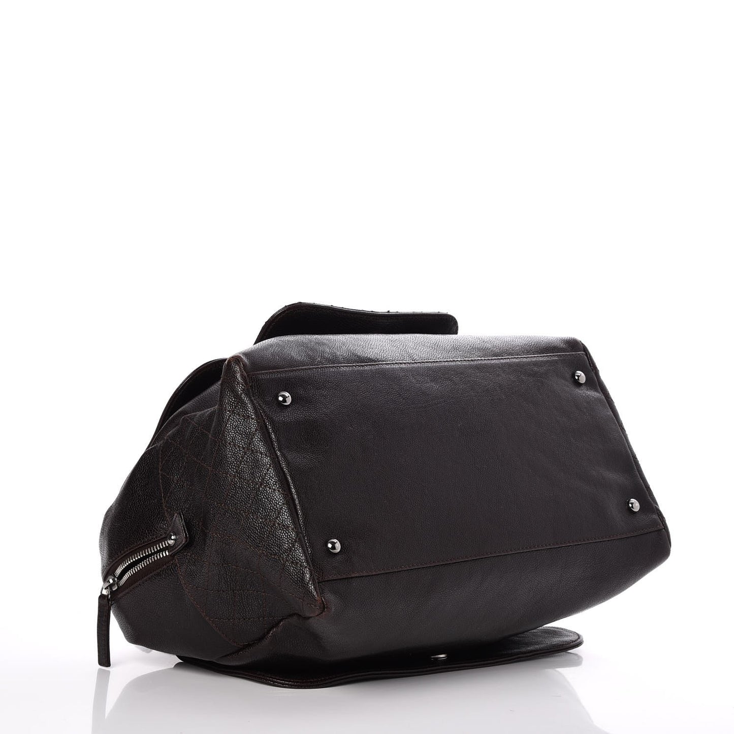 Glazed Caviar Pocket In The City Tote Brown