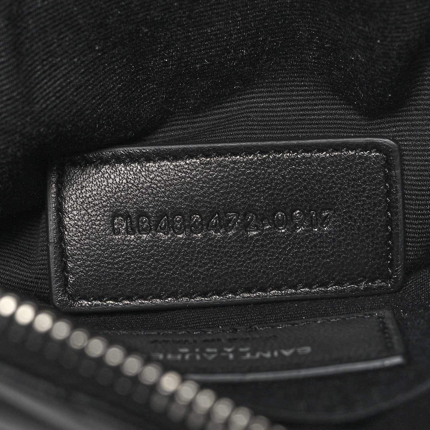 Saint Laurent Calfskin Matelasse Chevron Monogram Pouch Black 7 of 11