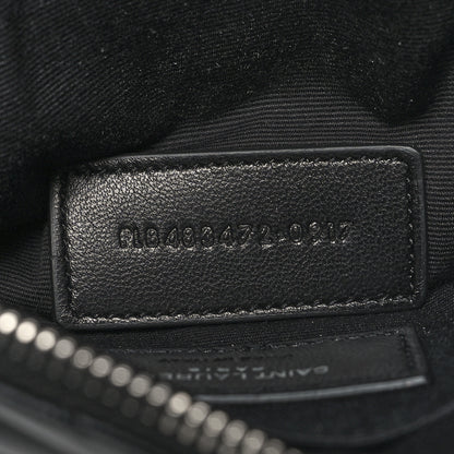 Saint Laurent Calfskin Matelasse Chevron Monogram Pouch Black 7 of 11