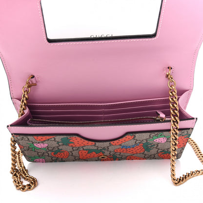 Gucci GG Supreme Monogram Strawberry Chain Wallet 5 of 10