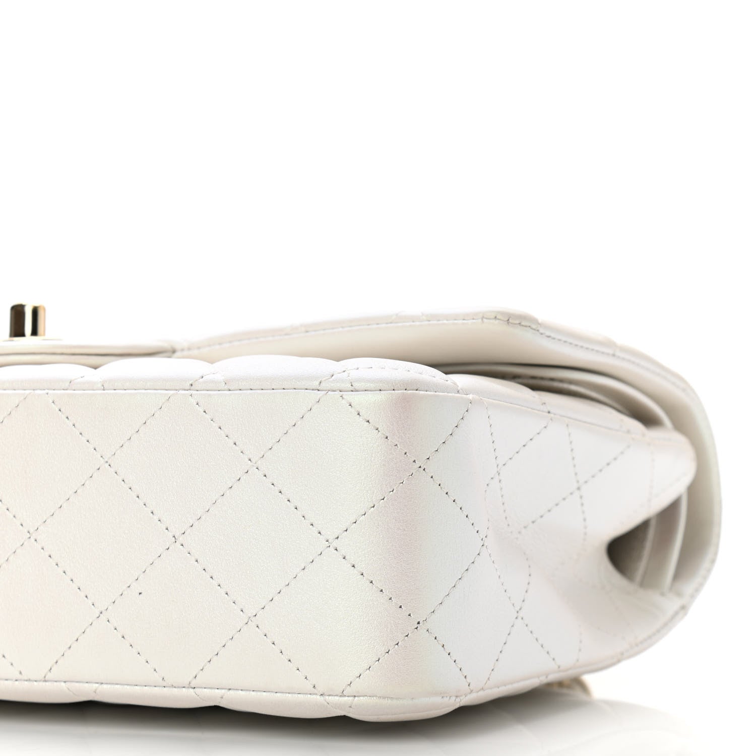 Chanel Iridescent Calfskin Quilted Medium Double Flap White 10 of 11