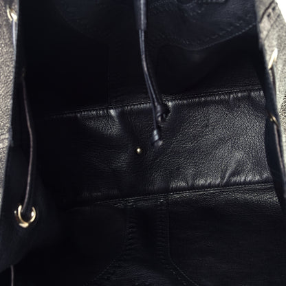Saint Laurent Calfskin Reversible Double Sac Y Tote Gold Black 9 of 14