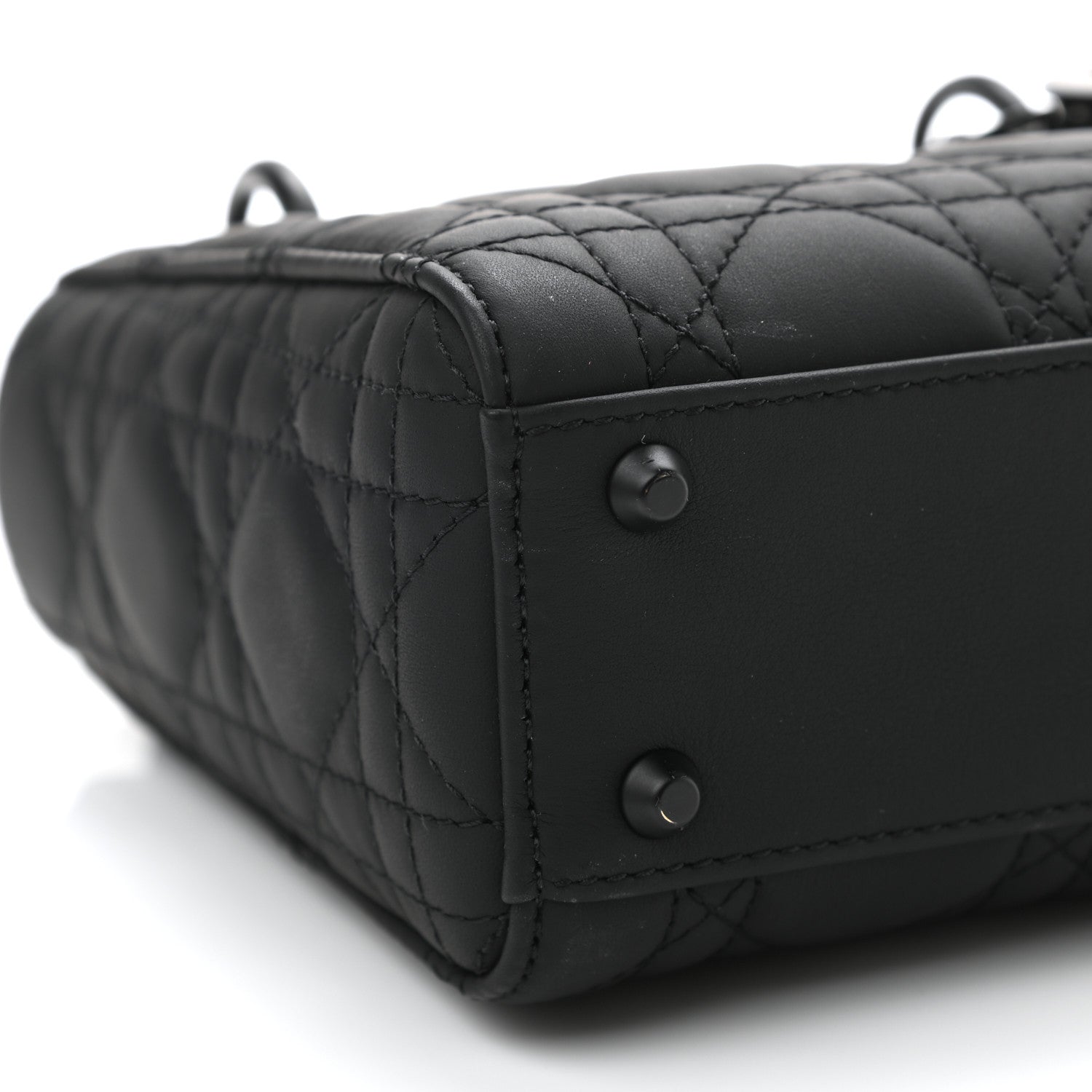 Christian Dior Ultra Matte Calfskin Cannage Mini Lady Dior Black 9 of 10