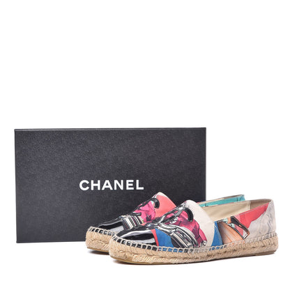 Chanel Crepe Patent CC Espadrilles 37 Multicolor Black 18 of 18
