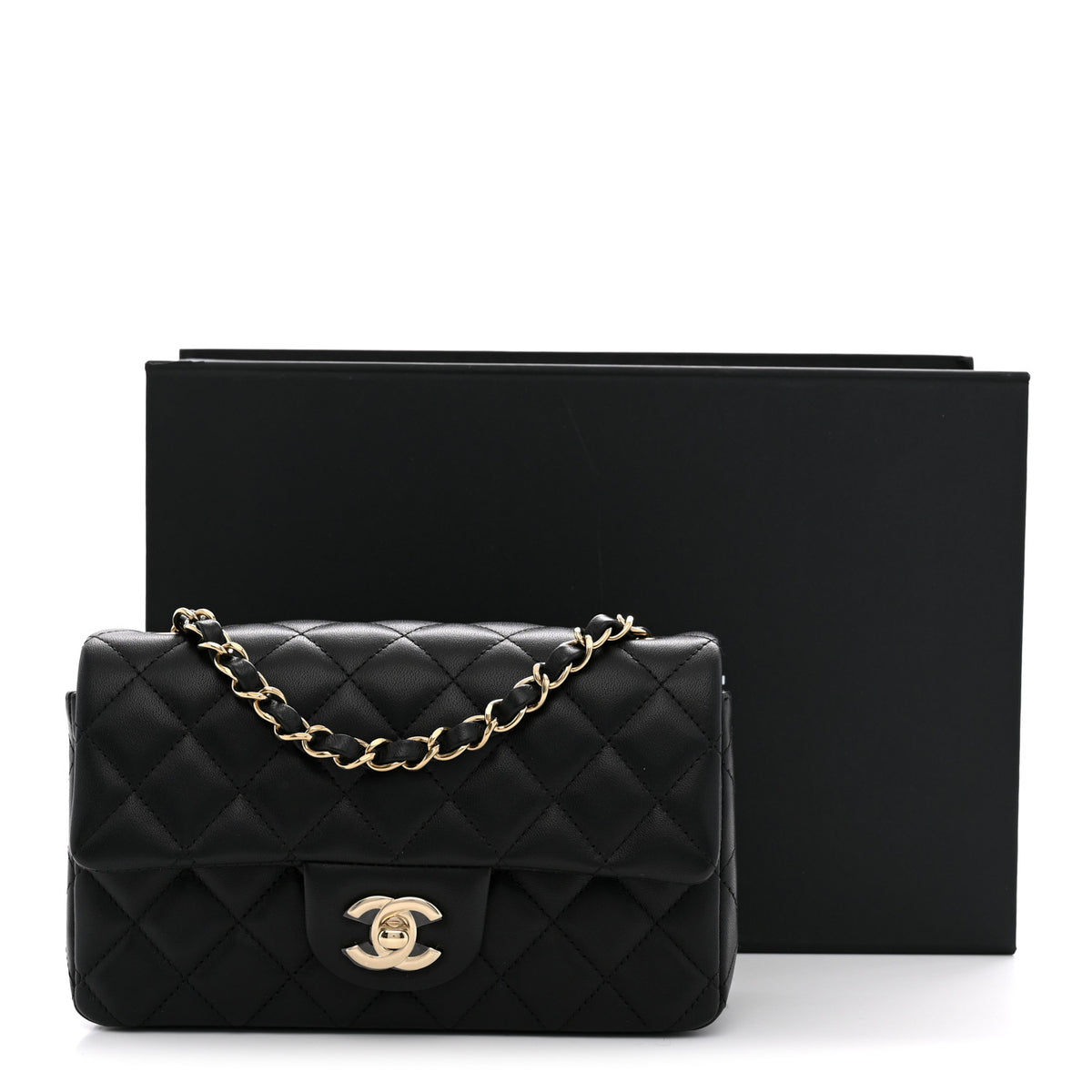 Chanel Lambskin Quilted Mini Rectangular Flap Black 11 of 11