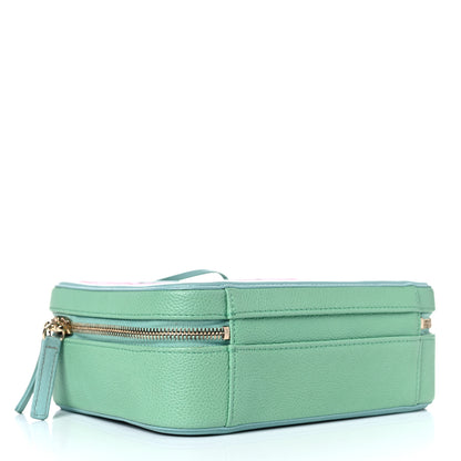 Chanel Caviar Quilted Medium CC Filigree Vanity Case Pink Green Blue 4 of 12