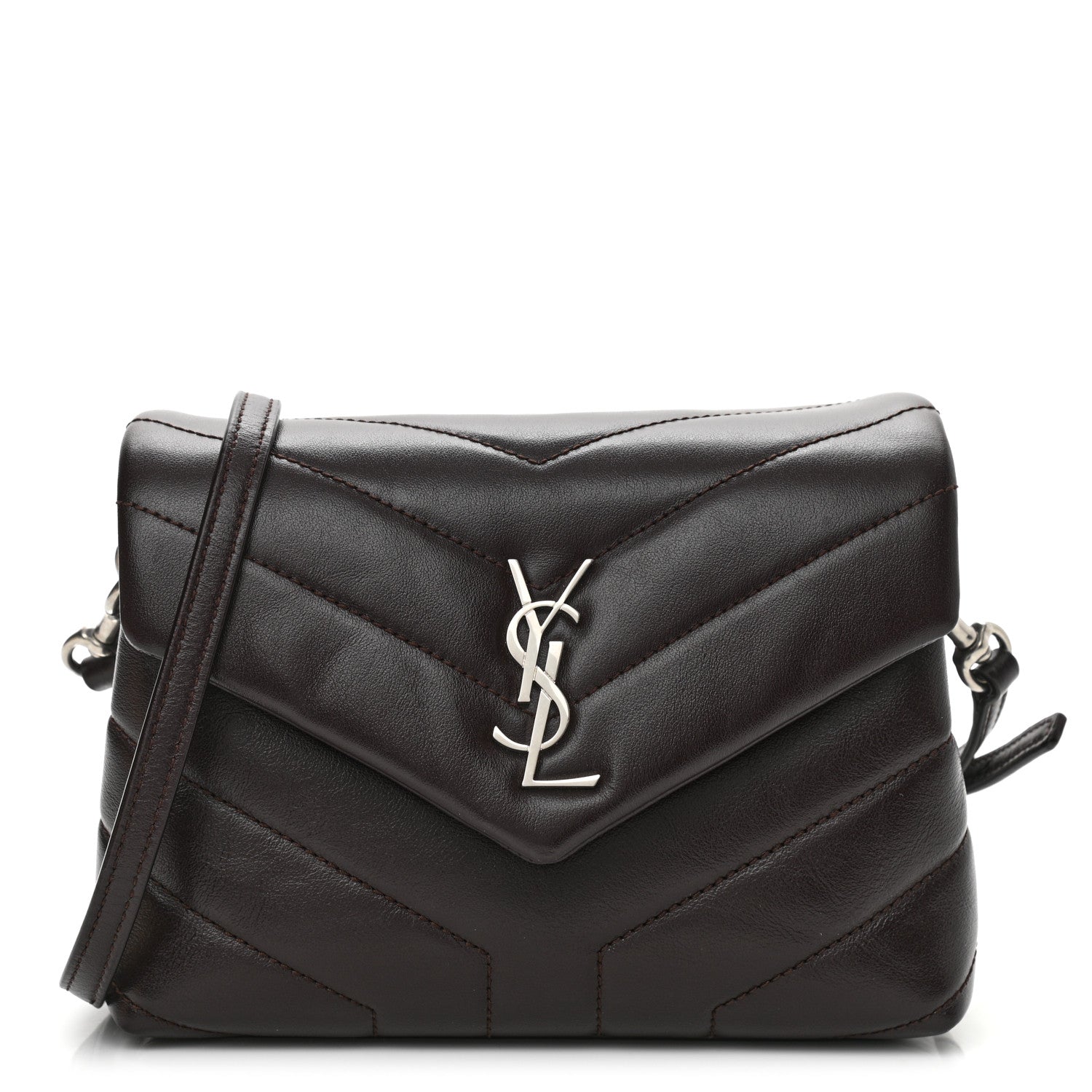 Saint Laurent Calfskin Y Quilted Monogram Toy Loulou Monogram Crossbody Bag Black Tulipe 1 of 10