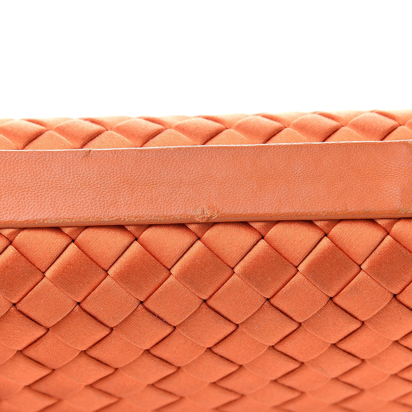 Satin Intreccio Knot Clutch Orange