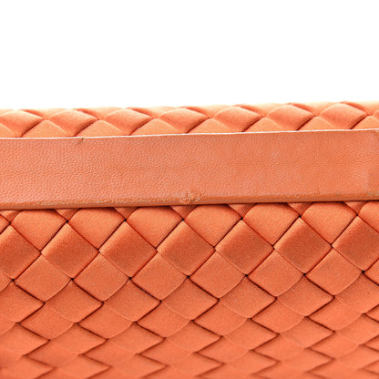 Bottega Veneta Satin Intreccio Knot Clutch Orange 9 of 11