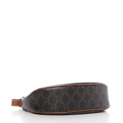 Celine Triomphe Canvas Calfskin Ava Shoulder Bag Tan 4 of 10