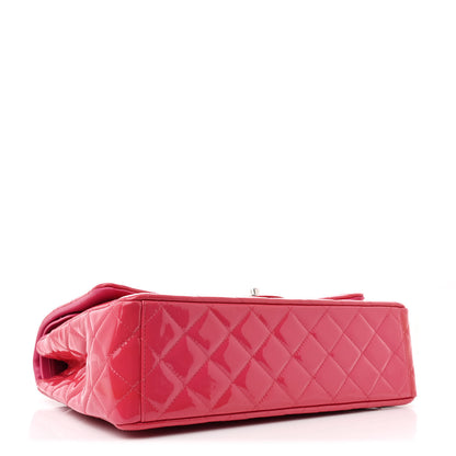 Chanel Patent Maxi Quilted Double Flap Dark Pink 4 of 11