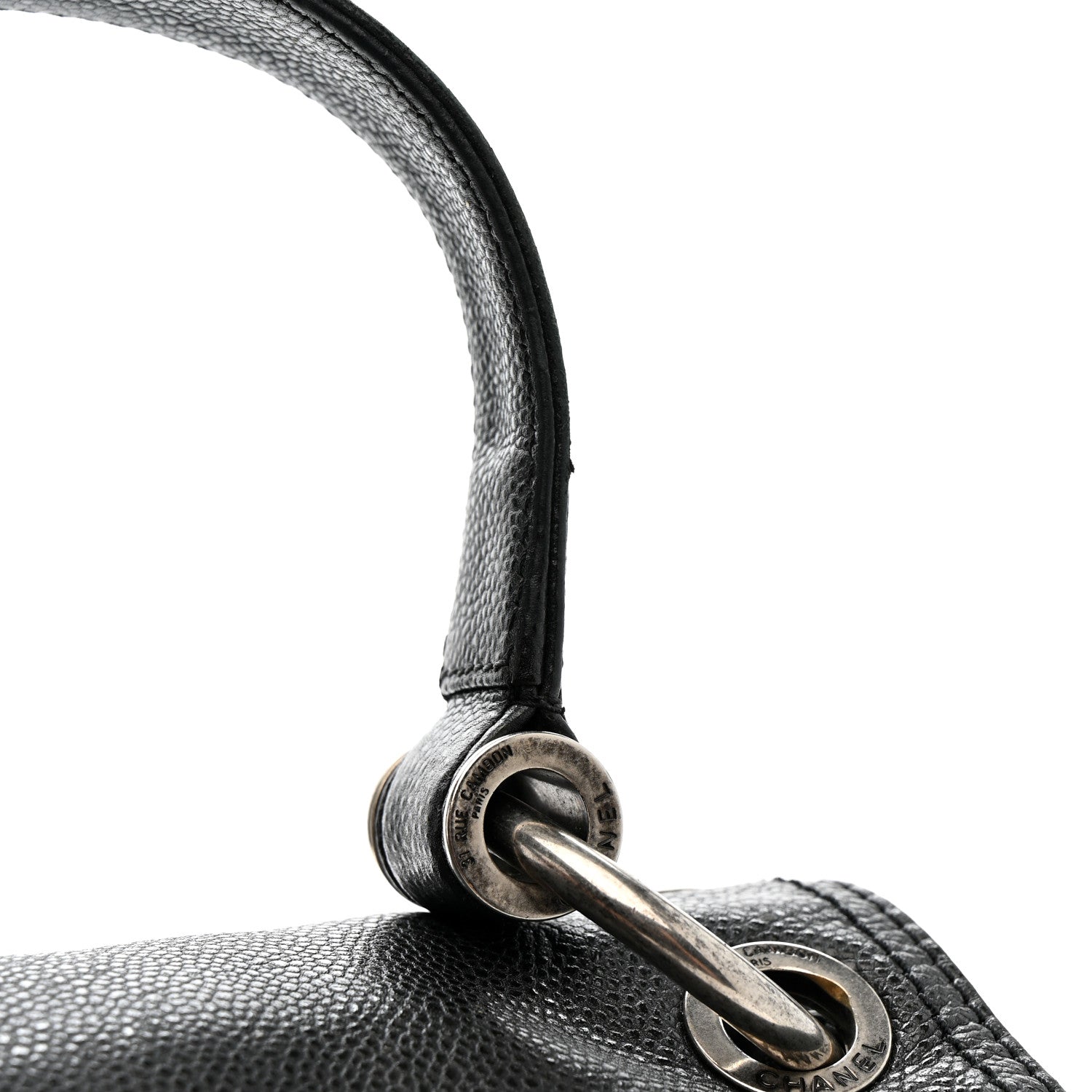 Chanel Glazed Caviar Large Coco Rider Flap Hobo Black 11 of 13