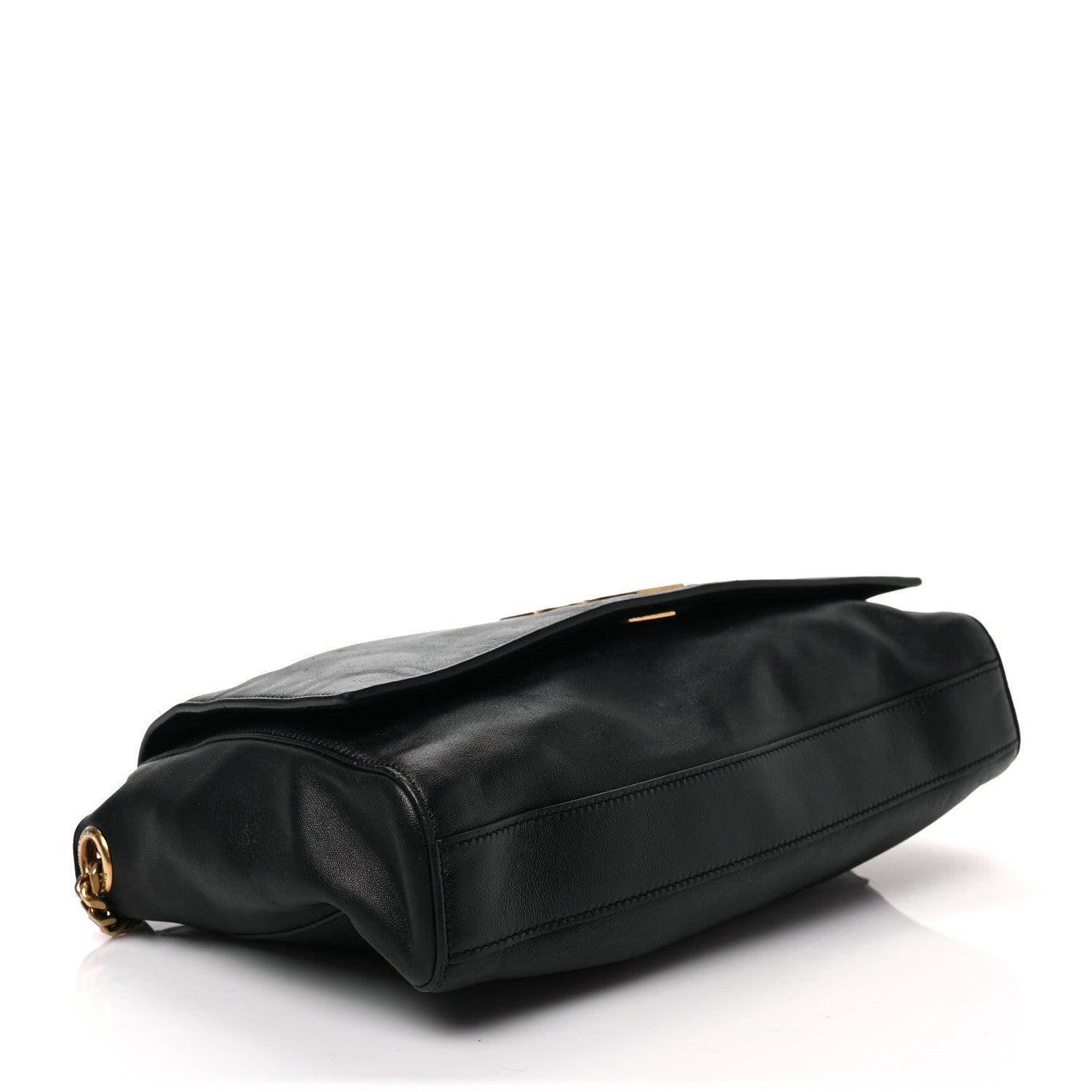 Saint Laurent Smooth Calfskin Suede Medium Reversible Monogram Kate Satchel Black 4 of 6