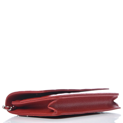 Chanel Caviar Quilted Wallet on Chain WOC Red 4 of 10