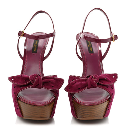 Louis Vuitton Suede Wooden Platform Sandals 39 2 of 12