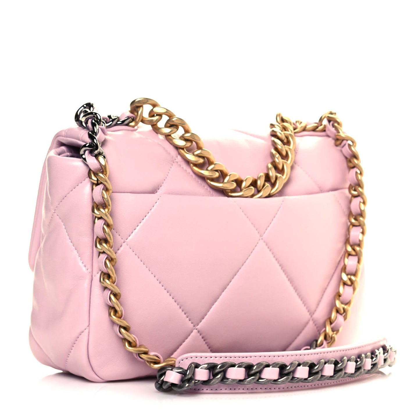 Lambskin Quilted Medium Chanel 19 Flap Light Pink