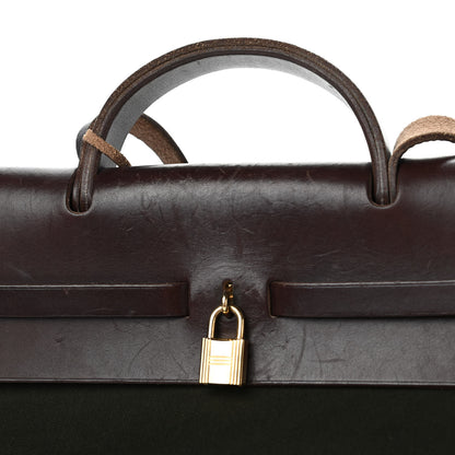 Hermes Toile Vache Hunter Herbag 50 Kaki Ebene 8 of 9