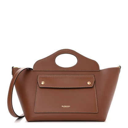 Burberry Soft Calfskin Mini Pocket Cabas Tote Tan 1 of 8