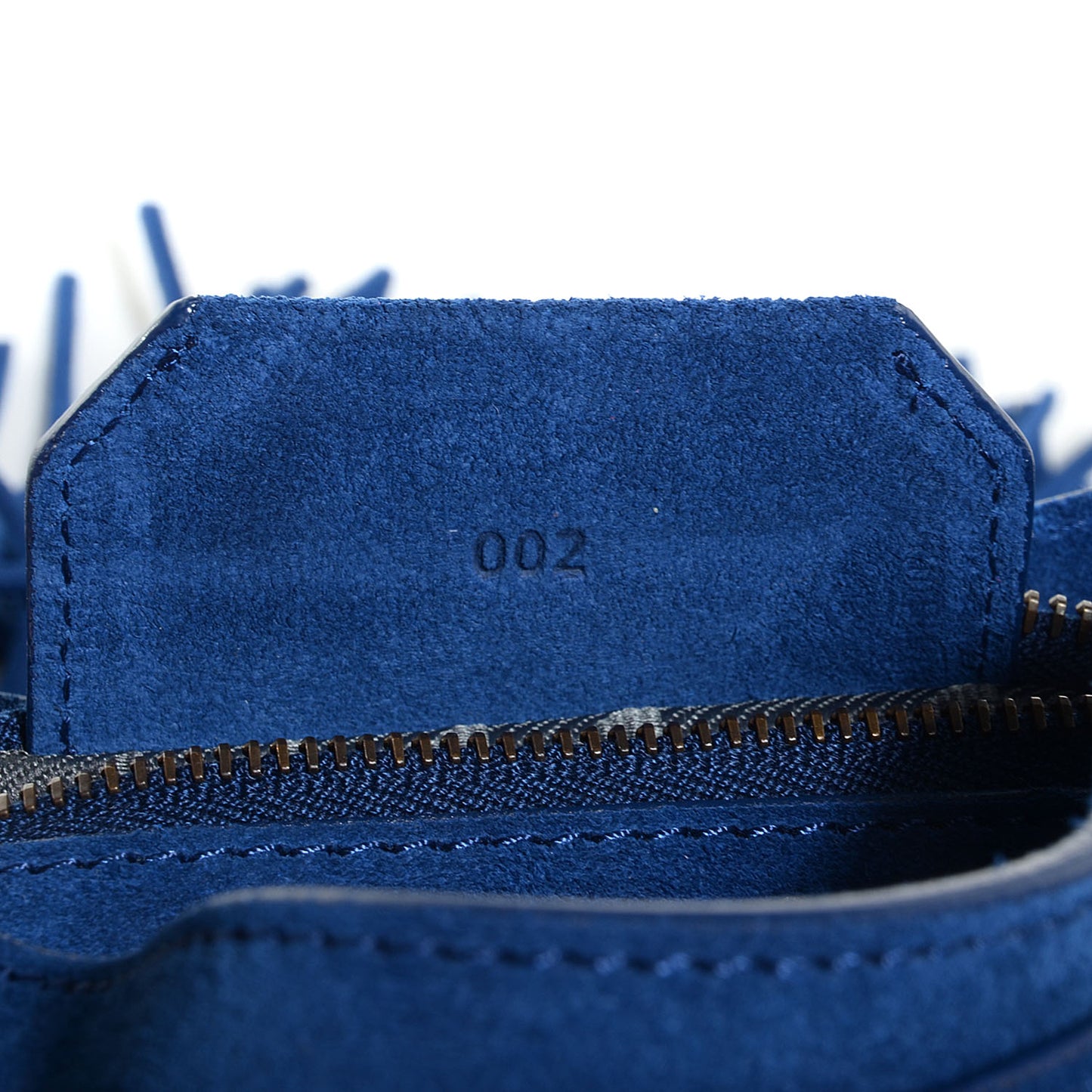 Suede Fringed PS1 Crossbody Pouch Cadet Blue