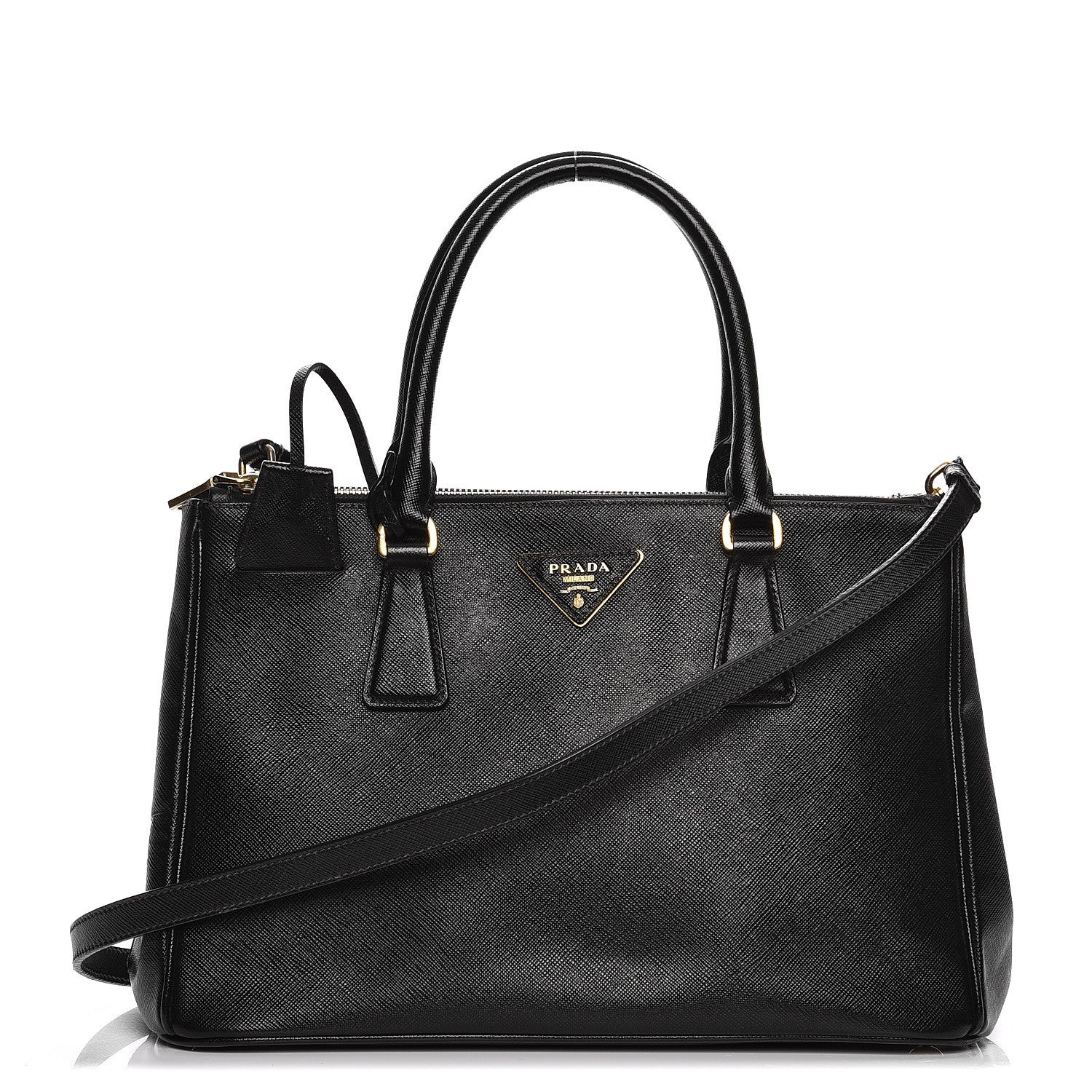 Prada Saffiano Small Galleria Double Zip Tote Black 1 of 15
