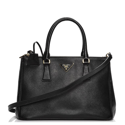 Prada Saffiano Small Galleria Double Zip Tote Black 1 of 15