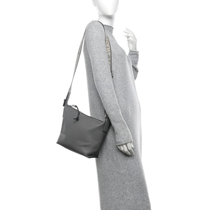 Loewe Supple Smooth Calfskin Jacquard Small Cubi Crossbody Bag Asphalt Grey 2 of 10