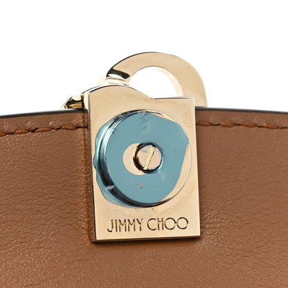 Jimmy Choo Calfskin Small Varenne Logo Embossed Shoulder Bag Caramel 8 of 9