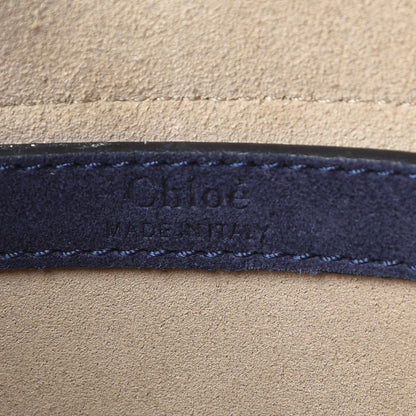 Chloe Suede Calfskin Braided Small Hudson Shoulder Bag Full Blue 6 of 12