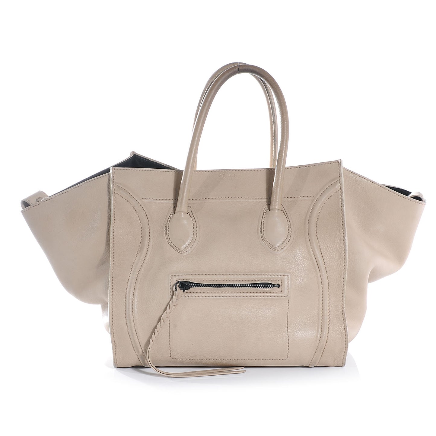 Smooth Calfskin Medium Phantom Luggage Bag Taupe