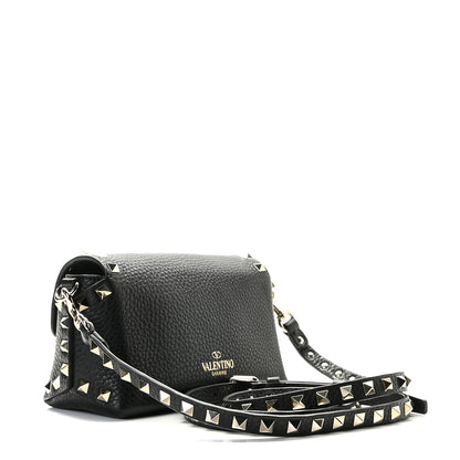 Valentino Garavani Pebbled Calfskin Mini Rockstud Crossbody Bag Black 2 of 9