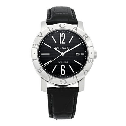 Bulgari Stainless Steel Calfskin 42mm Automatic Watch Black 1 of 4