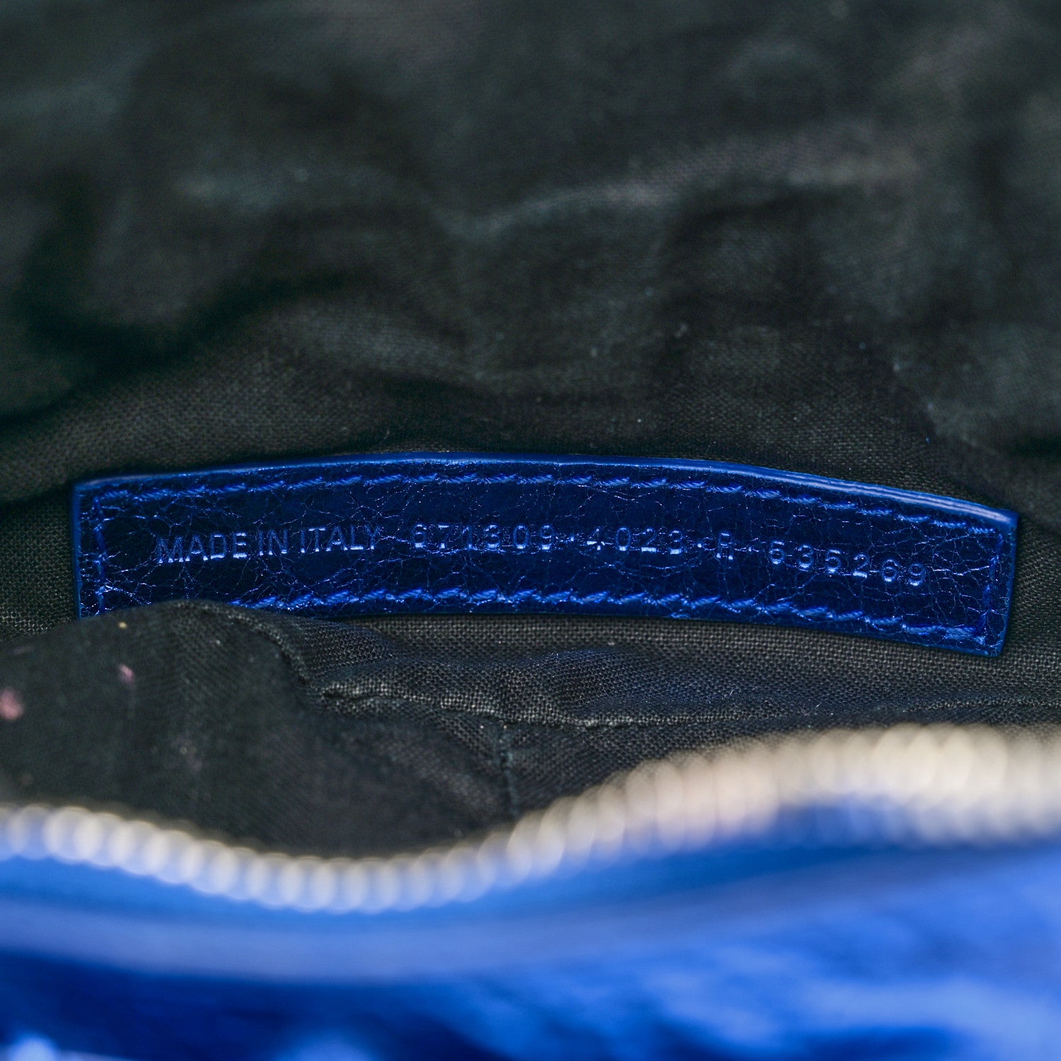 Balenciaga Metallic Arena Agneau Le Cagole Shoulder Bag XS Blue 8 of 13
