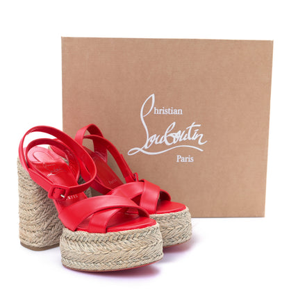 Christian Louboutin Goatskin Super Mariza 130 Espadrille Sandals 38 Ole Natural 8 of 8