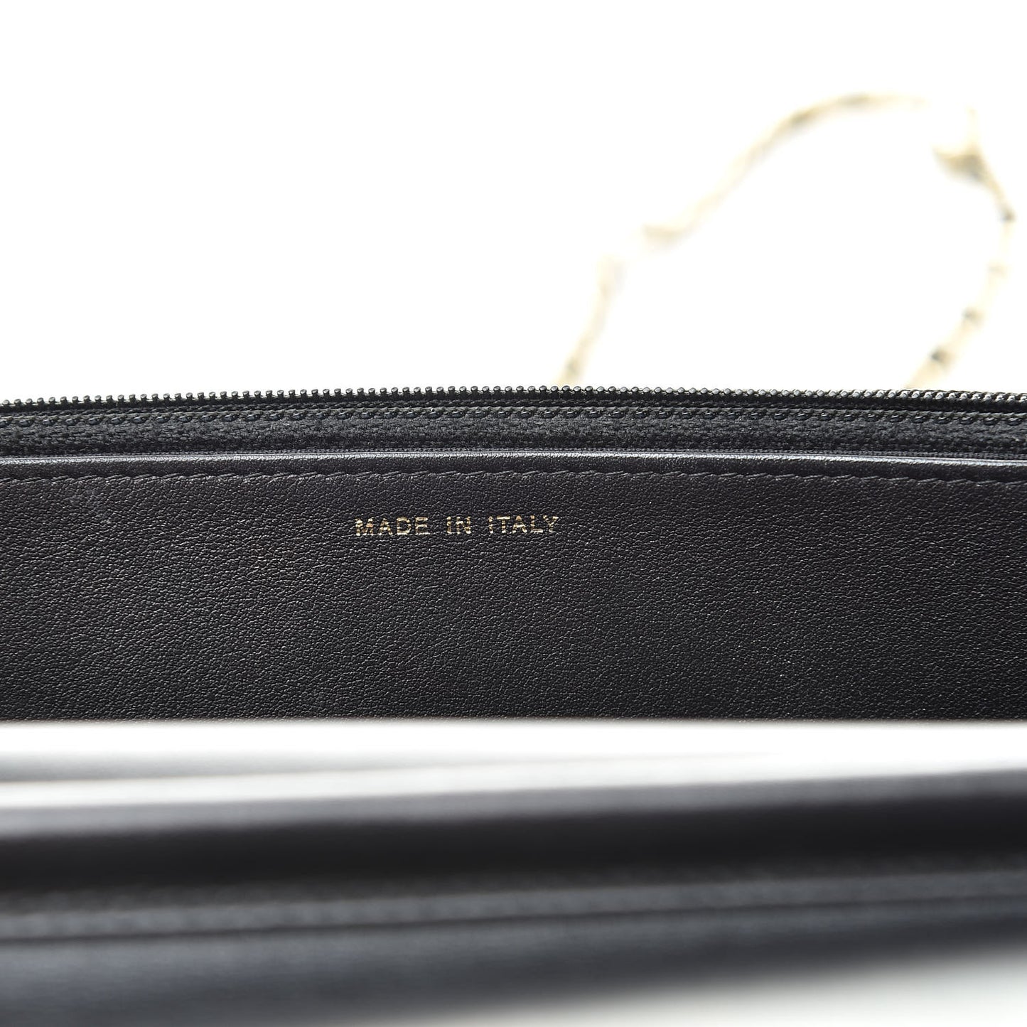 Metallic Goatskin Lambskin Boy Wallet on Chain WOC Black Gold