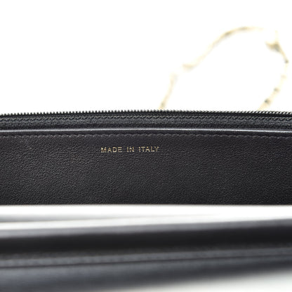 Chanel Metallic Goatskin Lambskin Boy Wallet on Chain WOC Black Gold 7 of 14