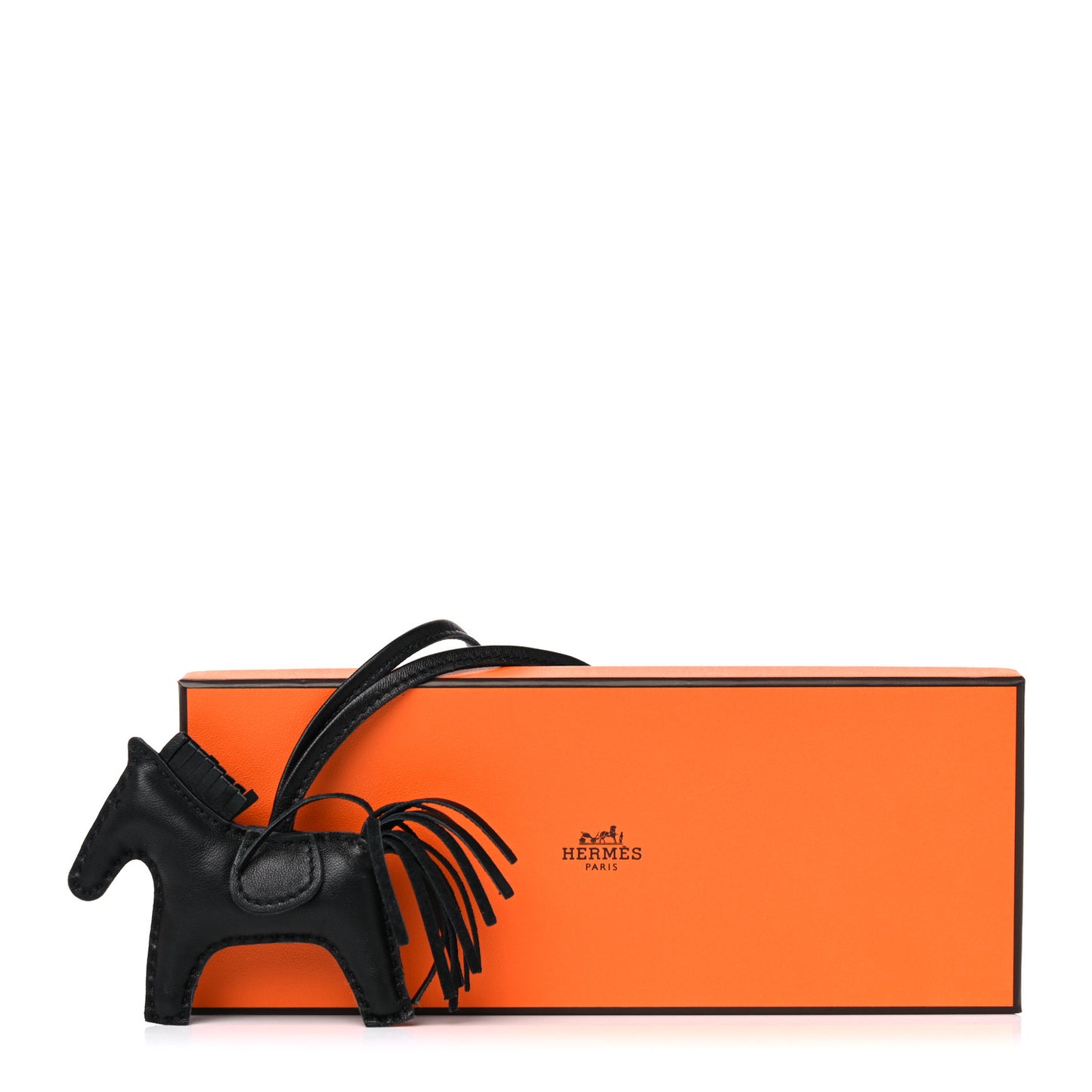 Milo Lambskin Grigri Rodeo Horse Bag Charm PM So Black