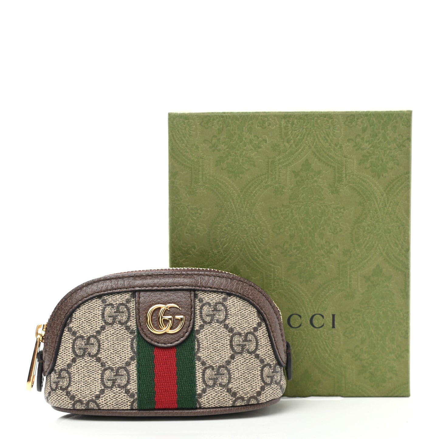 GG Supreme Monogram Web Ophidia Dome Key Pouch Beige New Acero