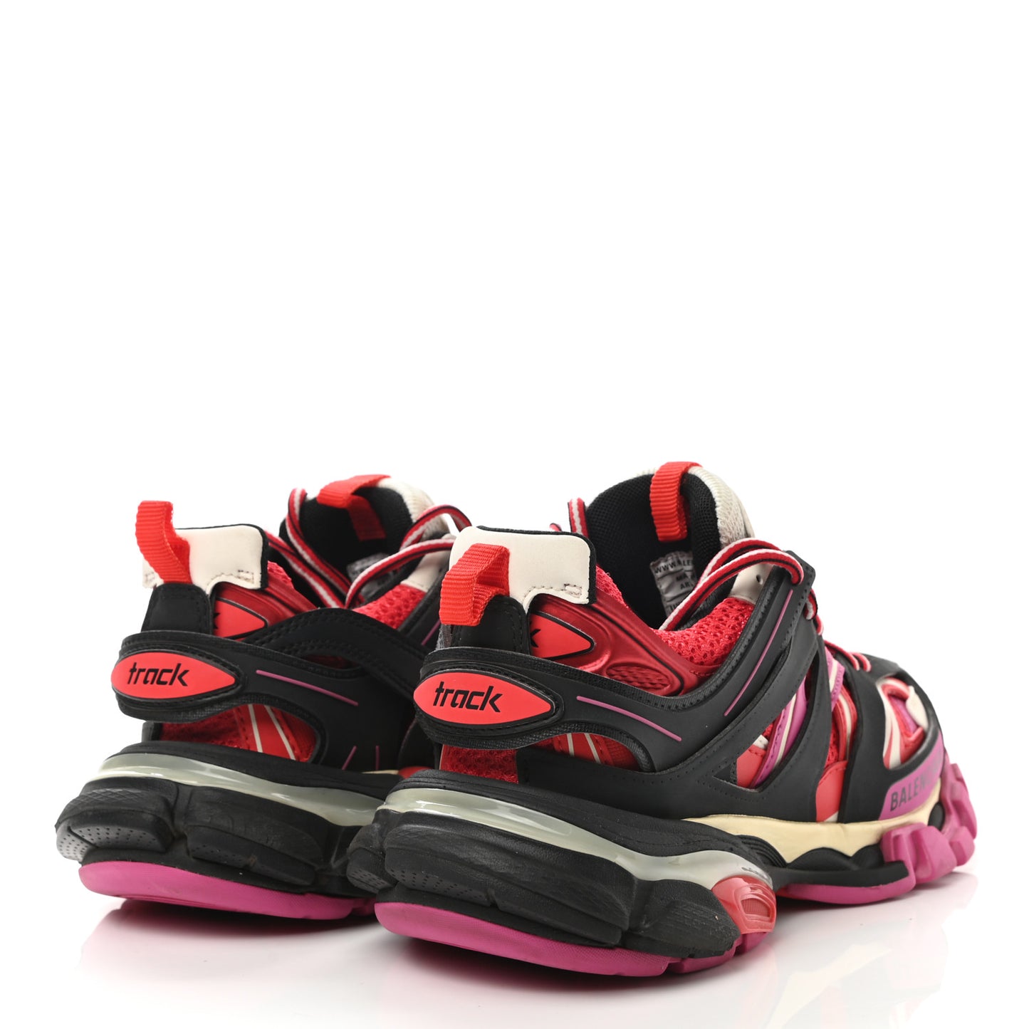 Mesh Nylon Womens Track Sneakers 36 Black Pink Red