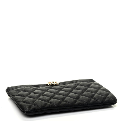 Chanel Caviar Quilted Small Boy Cosmetic Case Black 3 of 4