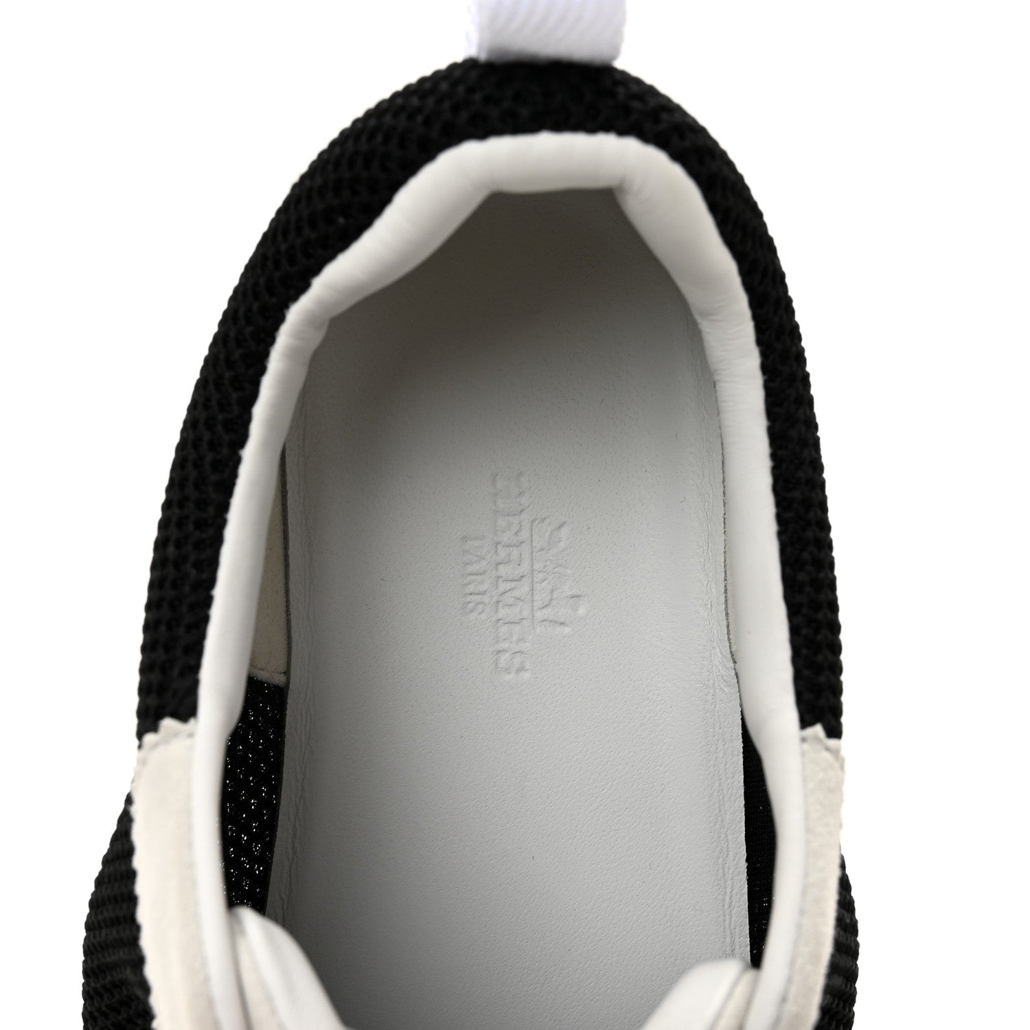 Hermes Air Mesh Suede Goatskin Bouncing Sneakers 37 Black Orange 7 of 11