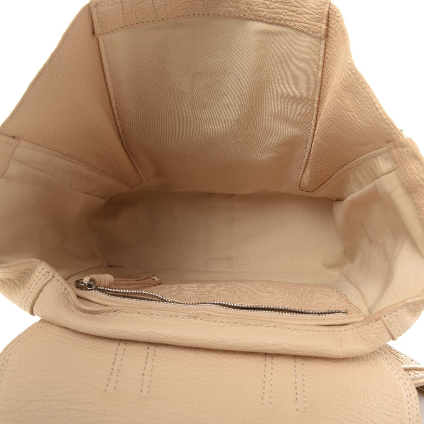 3.1 Textured Calfskin Pashli Backpack White Peach