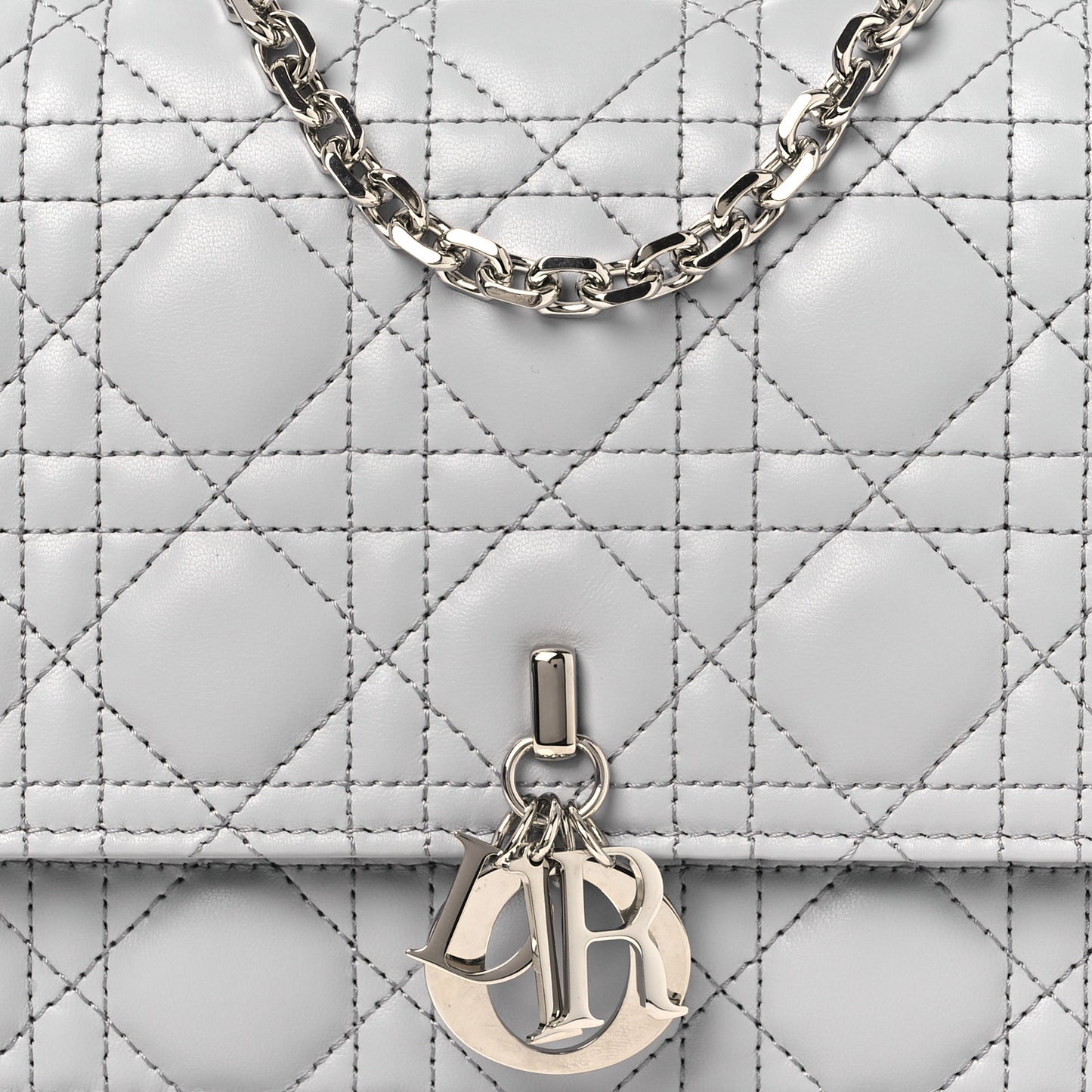 Lambskin Cannage My Dior Top Handle Bag Cloud Blue