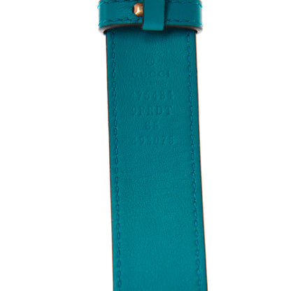 Gucci Velvet Matelasse GG Marmont Belt Bag 85 34 Pavone Cyan 10 of 11