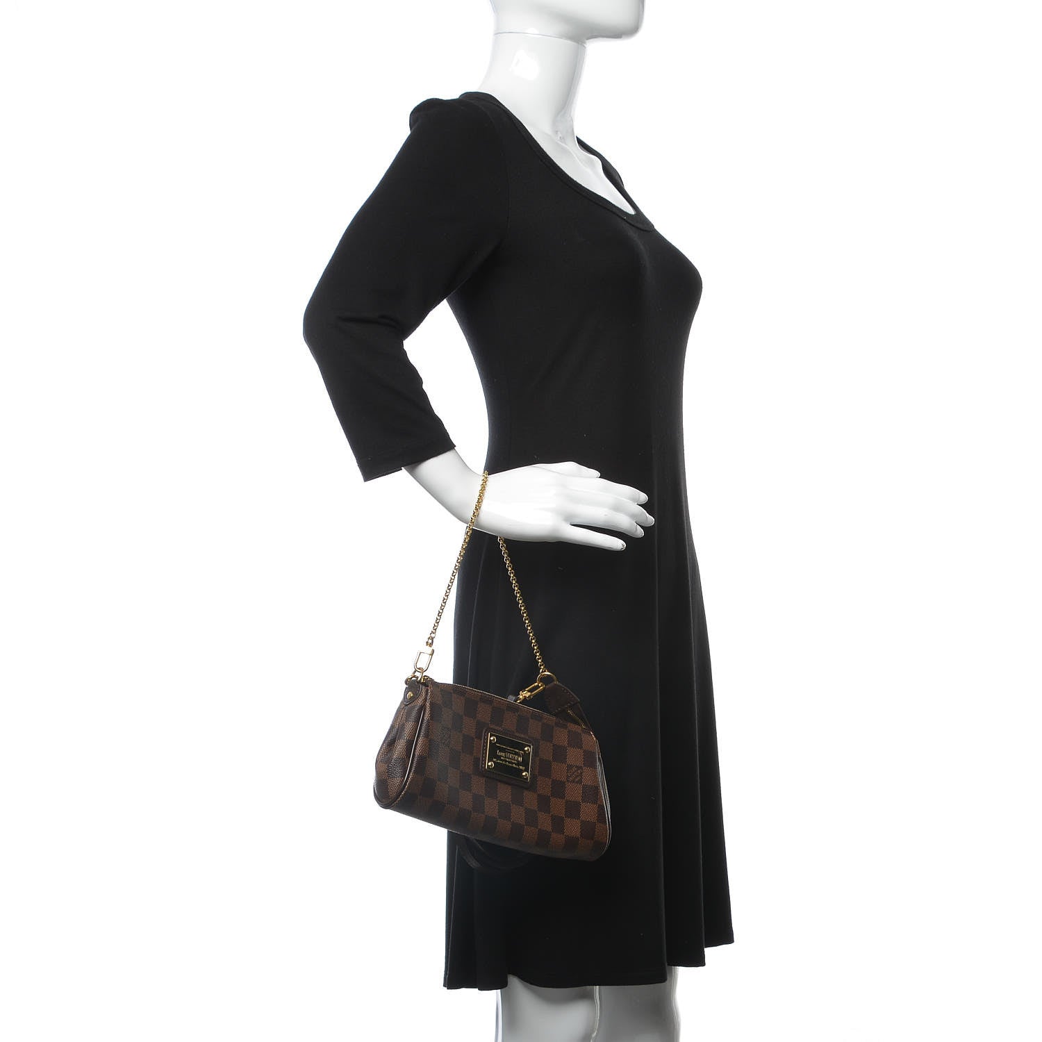 Louis Vuitton Damier Ebene Eva Clutch 3 of 11