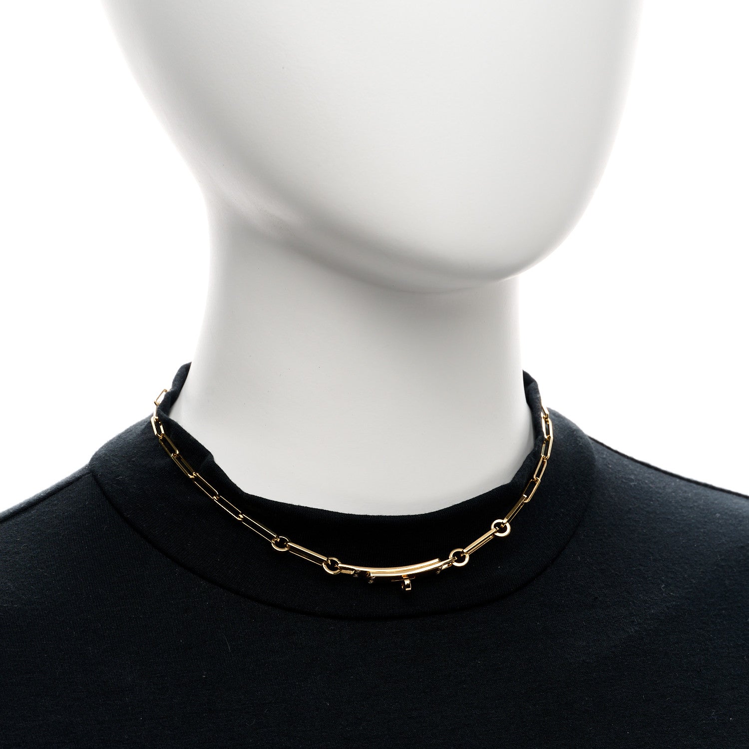 Hermes 18K Yellow Gold Diamond Kelly Chaine Choker Necklace 2 of 5